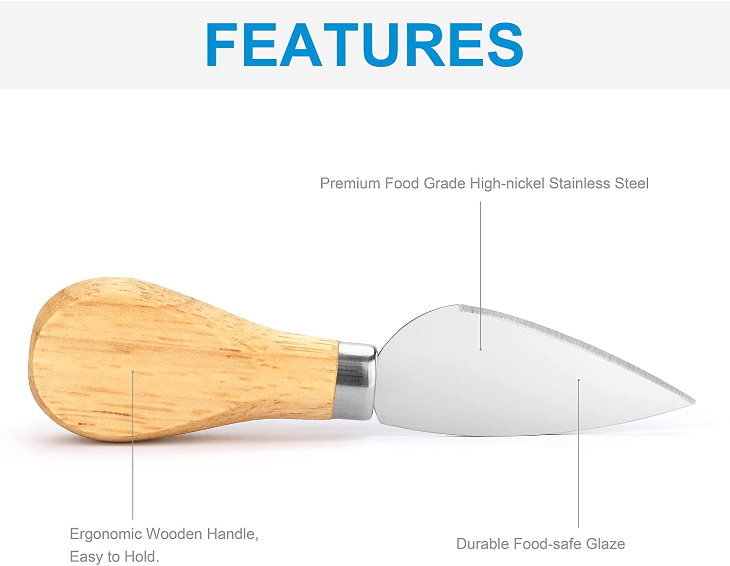 Premium Tiny Wooden Handle Cheese Knives: Premium Knife Set