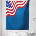 thumbnail image 1 of 4th of July Tapestry, Independence Day Theme Illustration of Rippled American Flag, Fabric Wall Hanging Decor for Bedroom Living Room Dorm, 5 Sizes, Night Blue and Multicolor, by Ambesonne, 1 of 1
