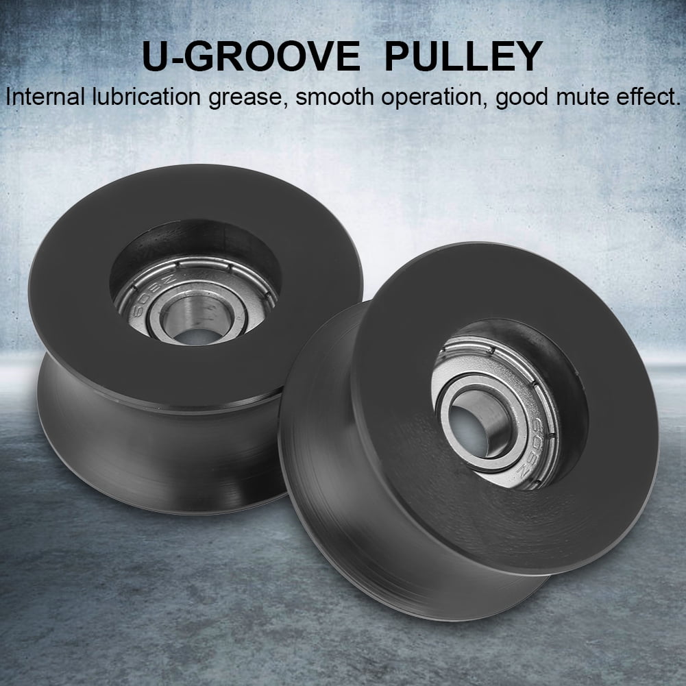 4Pcs 0840UU 8mm Groove Guide Pulley Sealed Rail Ball Bearing 8x40x20.7mm U Type 