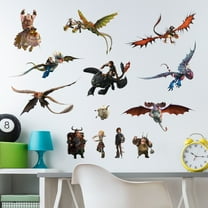 How to Train Your Dragon Wall Decals - Set of 13 Removable Vinyl Stickers for Kids Bedroom Playroom Bathroom - Peel and Stick Room Décor