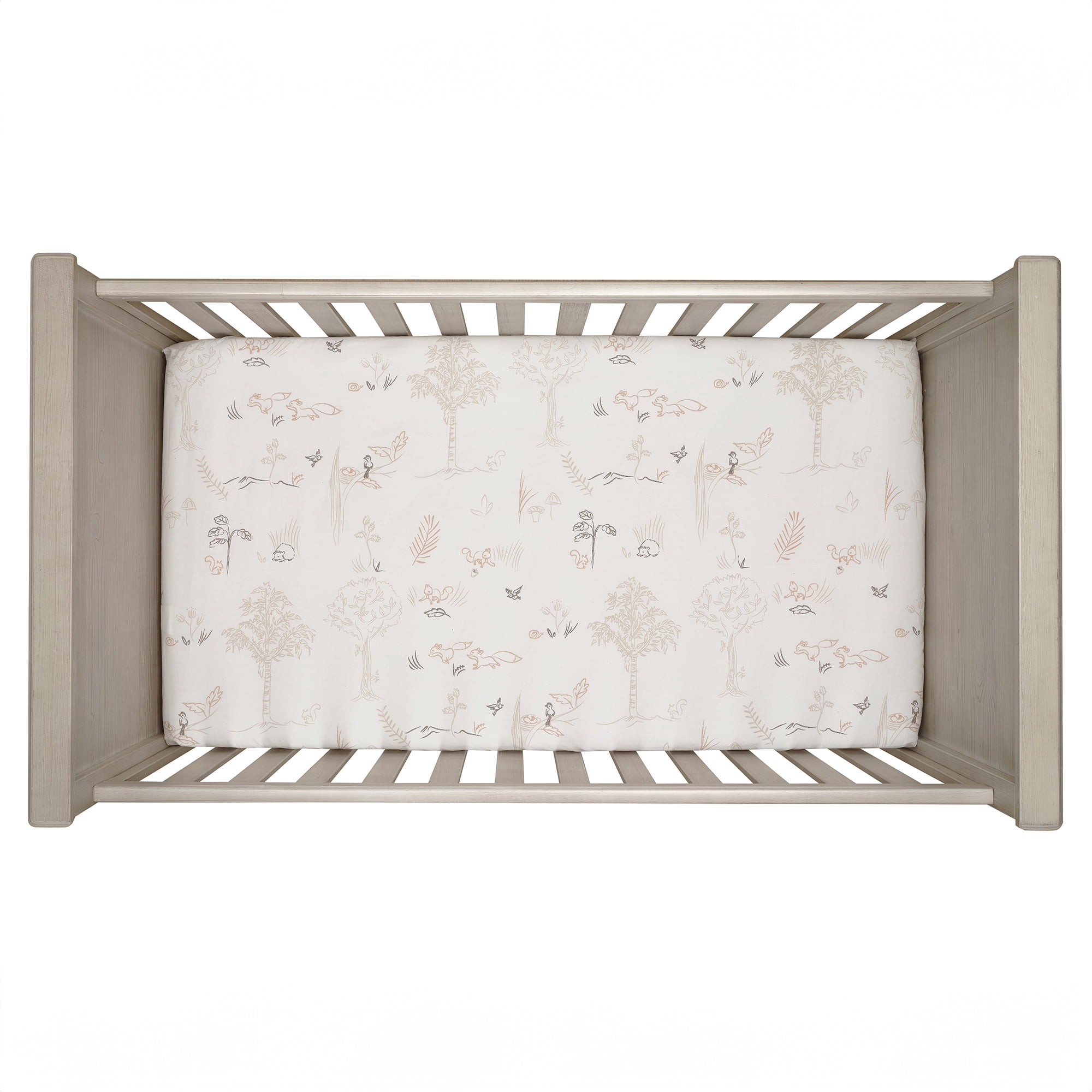 Lambs & Ivy Treetop Fox Woodland Breathable Cotton Fitted Crib/Toddler Sheet
