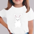 thumbnail image 2 of SERTG Girls Easter Bunny Print Short Sleeve T Shirt Soft Breathable Crew Neck Tee Casual Regular Fit Lightweight Comfortable Fashion Top Cute Easter Holiday T Shirt(White,10-11Years), 2 of 5