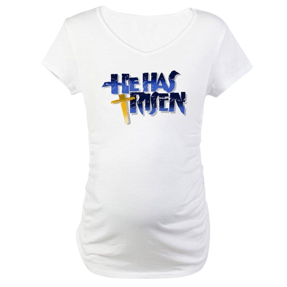 CafePress - He Has Risen Maternity T Shirt - Cotton Maternity T-shirt, Cute & Funny Pregnancy Tee