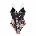 thumbnail image 6 of Baqcunre Women's One Piece Swimsuit Tummy Control V Neck Floral Print Bathing Suits, 1 Pc One-Piece Swimwear Black XL, 6 of 6