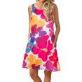 thumbnail image 2 of Elegante mujer sin mangas Rounk cuello verano cómodo bolsillos de impresión Casual vestido de tanque suelto OAVQHLG3B Store lin121212, 2 of 5