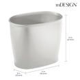 thumbnail image 3 of mDesign Small Plastic 2.25 Gallon Slim Trash Can Garbage Wastebasket Bin, Gray, 3 of 5