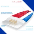 thumbnail image 2 of Bloo Tide 6 Ft Soft Top Surfboard, Swallow Tail, Teens and Adults, Americana Graphic top Deck with high Density Slick Bottom | Red and Blue Color | Leash and Fin Set In, 2 of 10
