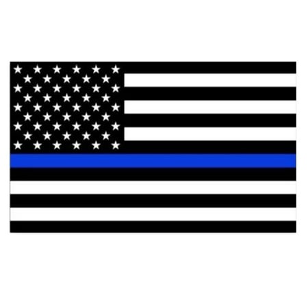 3 Inch Tubular Bumpers - KABOER Reflective US Flag Decal Packs with Thin Blue Line for Cars and Trucks, 5 x 3 inch American USA Flag Decal Sticker Honoring Police Law Enforcement 3M Vinyl Window Bumper Tape (5-Pack)