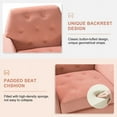 thumbnail image 4 of Upholstered Velvet Armchair Lounge Accent Chair Button Tufted Foam Metal Legs Living Room Bedroom Pink, 4 of 7