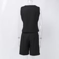thumbnail image 4 of Chaleco Pantalones Cortos Traje Blazer de mujer Pantalones cortos de cintura alta Trajes Color sólido Suave Casual Verano Desgaste diario Kuymtek Negro M para Mujer, 4 of 7