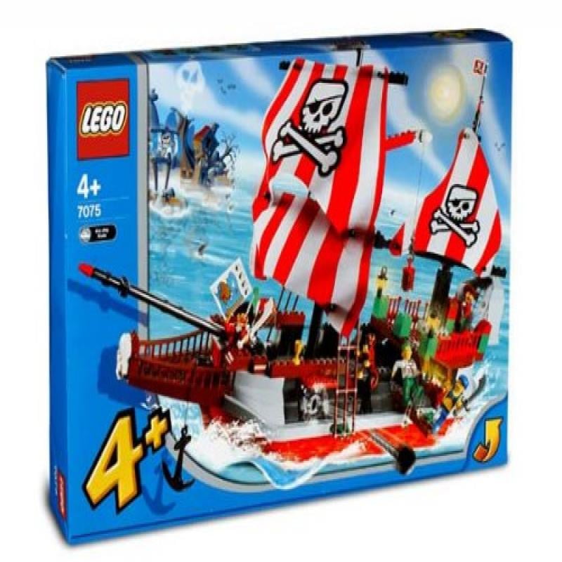 1 x Lego System 4 Juniors Figure Pirate Man Jolly Jack Crow Upper Body White Red 