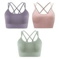 thumbnail image 1 of 3 piezas de ropa interior deportiva para mujer con tirantes acolchados, ropa interior de soporte medio adecuada para yoga y fitness; adecuada para una circunferencia del pecho inferior de, 1 of 5