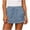Light Blue, variant on Womens Crinkle Gauze Drawstring Waist Mini Skirt Casual Elastic Waist Short Skirt with Pockets