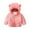 Pink, variant on Godderr 9M-5Y Toddler Baby Winter Plush Jacket Ears Hooded Warm Coats Padded Windproof Jacket for Kidsr Boys Girls Thickened Short Coats