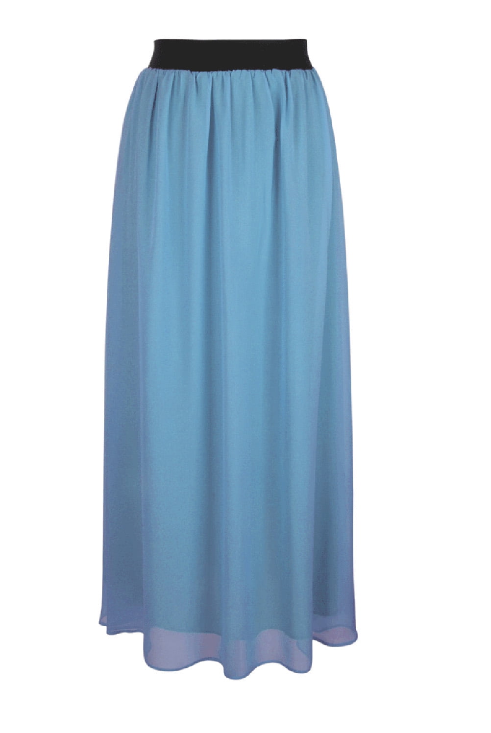 Faship - Faship Women Long Retro Pleated Maxi Skirt Sky Blue - Sky Blue ...