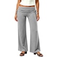 thumbnail image 2 of Hrsba Womens Yoga Pants Elastic Waist Slim Fit Stretch Pants For Women Foldable Full Length Pants, 2 of 8