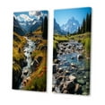thumbnail image 3 of Designart "Mountain River Charm on a Sunny Day II" Lakes & Rivers Wall Art Set Of 2 - Lake House Green Wall Decor Set Of 2, 3 of 6