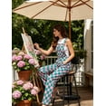 thumbnail image 3 of Checkered Pants Womens Overalls Denim Bib Coveralls Cute Stretch Jeans Jumpsuits(Pink and Green Checkered,XS), 3 of 13