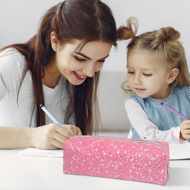 Estuche para Bolígrafos con Lentejuelas Brillantes, Organizador de Material Escolar, Diseño Creativo y Sencillo, Unisex.