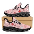 thumbnail image 1 of Zapatillas deportivas de mujer con diseño personalizado, zapatos de enfermería de color rosa, bonitos zapatos planos ligeros con cordones y estampado de latidos del corazón para médicos, 1 of 6
