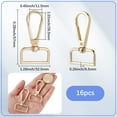 thumbnail image 2 of 1 Box 16Pcs Swivel Clasp Hooks with D Ring Lobster Claw Clasps 1 Inch Bulk Gold Alloy Metal Large Shiny Push Gate Trigger Snap Hook Clips for Keychain Straps DIY Crafts Purse Handbag Making, 2 of 9