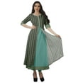 thumbnail image 1 of Moomaya Tunique Imprimée en Coton pour Femmes, Fente sur le Fron, Manches Courtes, Longue Kurta Kurti, Ensemble-3TG, 1 of 1