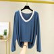 thumbnail image 1 of Neewe Womens T Shirts V Neck Long Sleeve Shirt Casual Tops Soft Solid Basic Tee Fall Outfits L-XL, 1 of 5