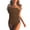 Brown, variant on QHFBli Women Strapless One Piece Swimsuit Tummy Control Bandeau Bathing Suit Cheeky Swimwear
