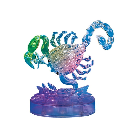 3D Crystal Puzzle, Twelve 12 Constellation Astrolog, Clear, with Flash LED Light, Plastic + Electronic Components, for 14+