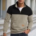 thumbnail image 2 of Curuila Mens Sweatshirt Half Zip Long Sleeve Color Block Stand Collar Pullover Sweatshirts Everyday Wear Comfort Pullover Tops Size 2Xl, 2 of 6
