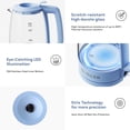 thumbnail image 5 of iSiLER 1500W Electric Glass Kettle, 1.7L Cordless Hot Water Boiler, BPA-Free with Auto Shut-Off & Boil-Dry Protection, Quick Fill Lid, Portable Blue Illuminated Teapot, 5 of 6
