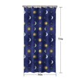 thumbnail image 5 of Blue Gold Sun Moon Star Pattern Shower Curtain 36"x72" ,Bathroom Decorative Shower Curtains Set with 12 Hooks,Modern Waterproof Washable Shower Curtain, 5 of 6