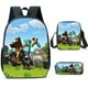 thumbnail image 1 of Mochila Escolar MINECRAFT Para Estudiantes De Escuela Primaria Y Secundaria En My World Game Periférica Conjunto De Tres Piezas De Peluche Animal Patung Muñecas Pulpo, 1 of 4