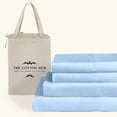 thumbnail image 4 of The Cotton Hub California King Size Top 36" Split Flex Head 4-Piece Sheet Set for Adjustable Beds, 600 Series Pima Cotton Fits 7-9" Deep Pocket (Light Blue, Solid), 4 of 7