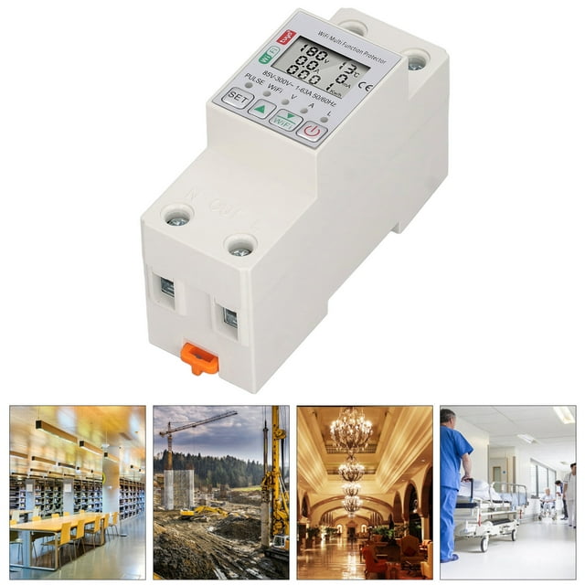 Interruptor Disyuntor Inteligente Wifi, Interruptor Medidor De Energía Inteligente WiFi Multifunción Instalación De Riel Guía De 35 Mm AC85-300V Intuitivo 63A Con Medición