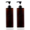 thumbnail image 1 of Paquete de 2 dispensadores de botellas con bomba de 1000ml, dispensador de loción de plástico cuadrado rellenable, botella con bomba de loción vacía para champú, loción y jabón, 1 of 5
