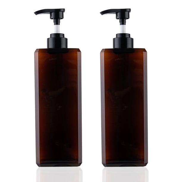 Paquete de 2 dispensadores de botellas con bomba de 1000ml, dispensador de loción de plástico cuadrado rellenable, botella con bomba de loción vacía para champú, loción y jabón