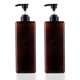 thumbnail image 1 of Paquete de 2 dispensadores de botellas con bomba de 1000ml, dispensador de loción de plástico cuadrado rellenable, botella con bomba de loción vacía para champú, loción y jabón, 1 of 5