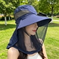 thumbnail image 3 of Byfri Mosquito Net Sun Hat with Solar Fan Wide Brim Fishing Hat for Outdoor Camping Navy 58-60cm, 3 of 7