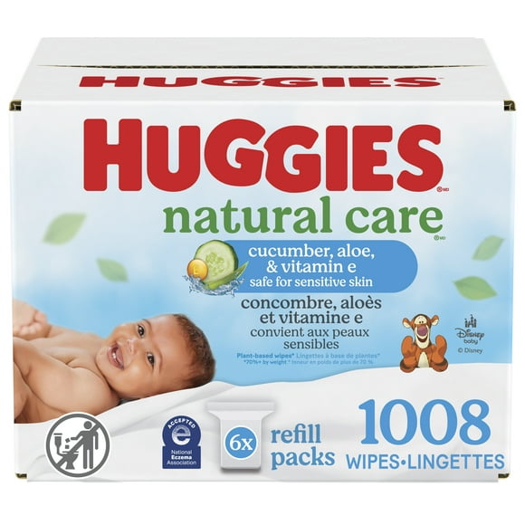 Huggies Natural Care Refreshing Baby Wipes, SCENTED, 6 Refill Packs, 1,008 Wipes