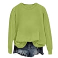 thumbnail image 4 of Womens Sweatshirt Fleece Crewneck Pullover Trendy Airport Outfit Soft Brushed Back, 4 of 6
