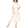 thumbnail image 2 of White Mark Women's Square Neck Short Sleeve Tiered Maxi Dress, 2 of 6