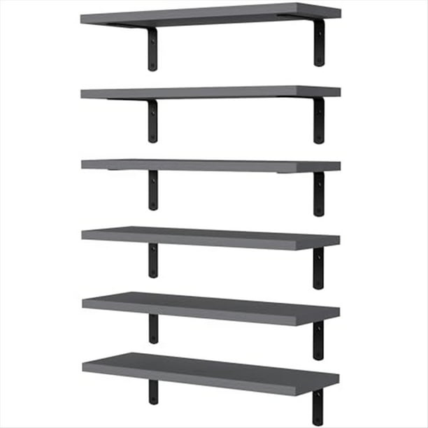 Estantes Flotantes, Estantes Flotantes de Madera para DecoracióN de , Estante de BañO Flotante Montado en la Pared para Almacenamiento Gris
