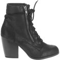 MoMo Women's Low Heel LaceUp Bootie