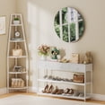 thumbnail image 6 of Satifur Corner Shelf Space Saving Freestanding Bookcase with LED Light Strip, Corner Bookshelf for Living Room Bedroom, White, 6 of 9