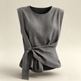 thumbnail image 7 of Perfectbot Women’s Side Tie Sleeveless Blouse, Crewneck Lightweight Cotton Linen Tank Top for Summer Casual, 7 of 7
