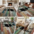 thumbnail image 5 of 6'x9' Area Rugs, Farmhouse Wooden Grain Indoor Outdoor Area Rug for Living Room Bedroom, Vintage Country Cow Pig Chickens Washable Bathroom Rugs Kitchen Floor Carpet Mats Home Decor Aesthetic, 5 of 8