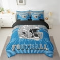 thumbnail image 2 of Erosebridal Football Comforter Set Twin Size 7 Pieces Rugby Ball Games Sport Arena Blue Gray Bedding Set Sports Theme Bed in a Bag with Comforter, 2 of 5