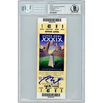 Tom Brady New England Patriots Autographed Super Bowl XXXIX Ticket - Beckett Graded 10 - Fanatics Authentic Certified