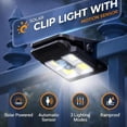 thumbnail image 4 of Solar Clip Light with Motion Sensor, Clamp on Solar Motion Light, Solar-Powered LED Light for Outside Fence, Waterproof, 3 Modes 3 Mounting Ways for Fence, Wall, Garage, Patio Umbrella, 4 of 7